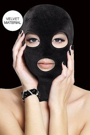 Velvet & Velcro Mask W/ Mouth & Eye Opening Black