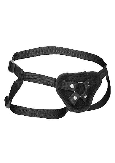 Velvet & Velcro Harness W/ O-Ring Adjustable Black - Image 3