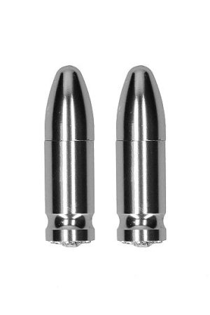 Ouch Magnetic Nipple Clamps Diamond Bullet Silver