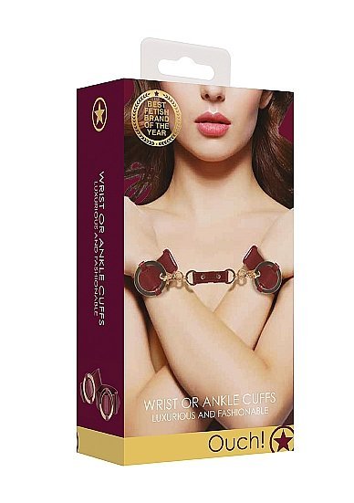 Ouch Halo Wrist & Ankle Cuffs Burgundy - Image 2