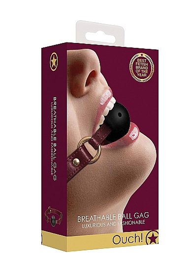 Ouch Halo Breathable Ball Gag Burgundy - Image 2