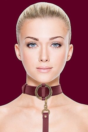 Ouch Halo Collar W/ Leash Burgundy