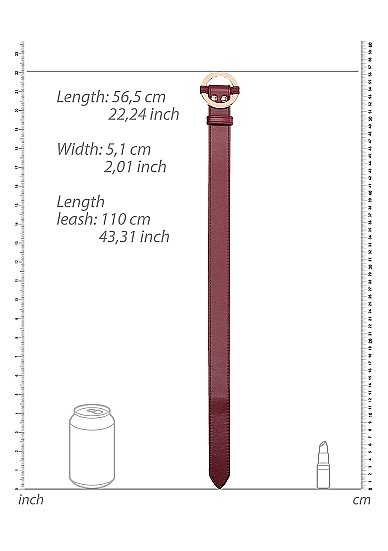 Ouch Halo Collar W/ Leash Burgundy - Image 3