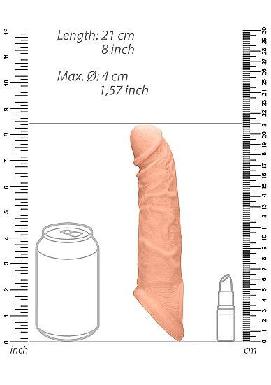 Realrock Penis Sleeve 8In Flesh - Image 9
