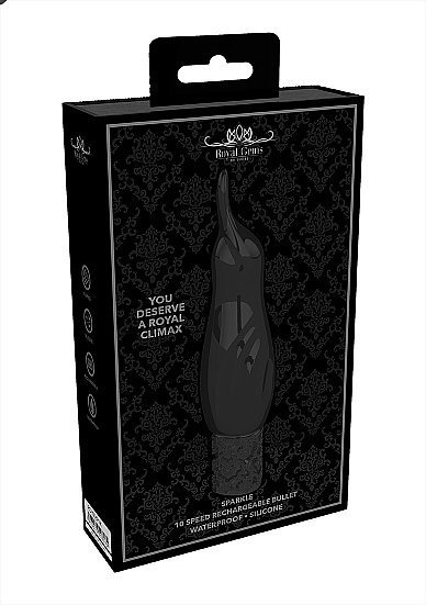 Royal Gems Sparkle Black Rechargeable Silicone Bullet - Image 2