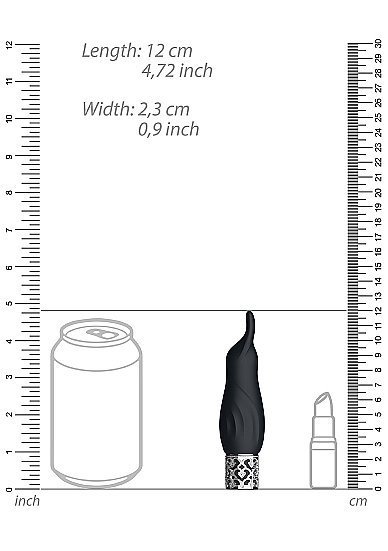 Royal Gems Sparkle Black Rechargeable Silicone Bullet - Image 3