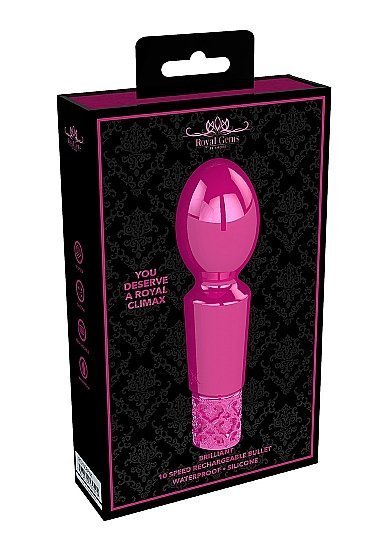 Royal Gems Brilliant Pink Rechargeable Silicone Bullet - Image 2