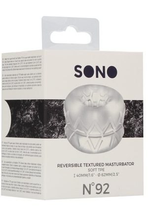Shots Sono No. 92 Reversible Textured Masturbator - Transparent