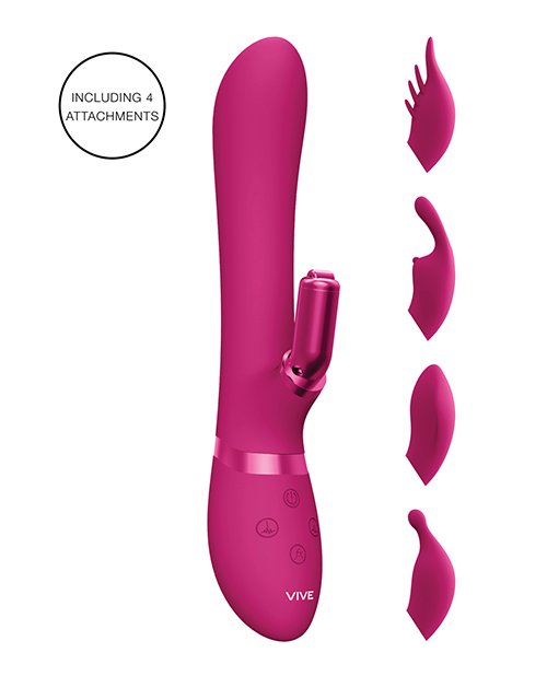 Shots Vive Chou G-spot Rabbit W/interchangeable Clitoral Attachments - Pink - Image 2