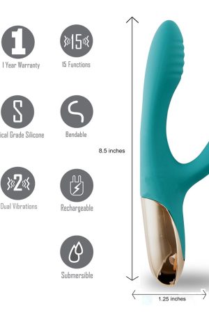 SKYLER SILICONE BENDABLE TEAL RABBIT