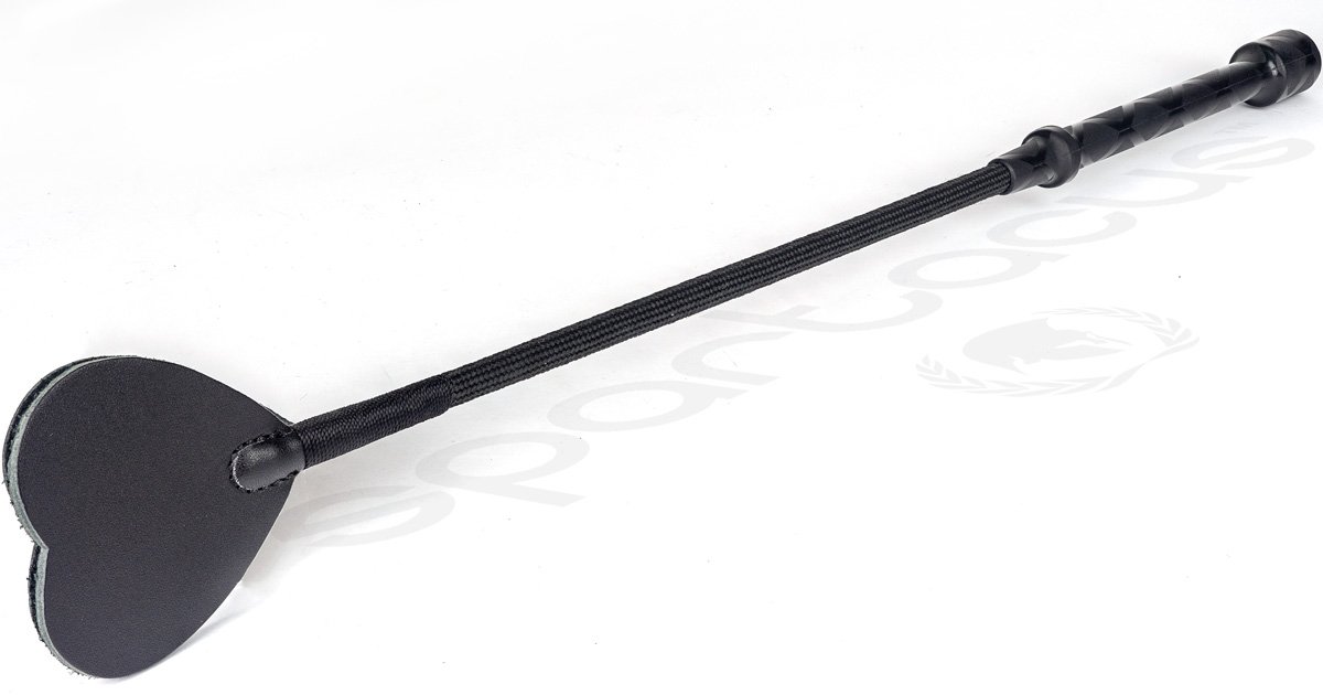 20In Flexi Crop- Black Heart Shape Leather Tip