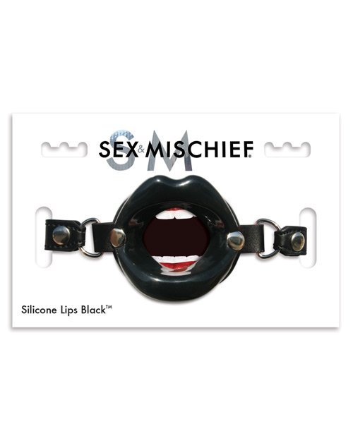 Sex and Mischief Silicone Lips Black Mouth Gag