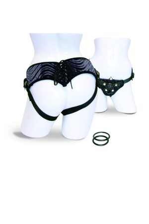 CORSETTE HARNESS BLACK VIBRATING