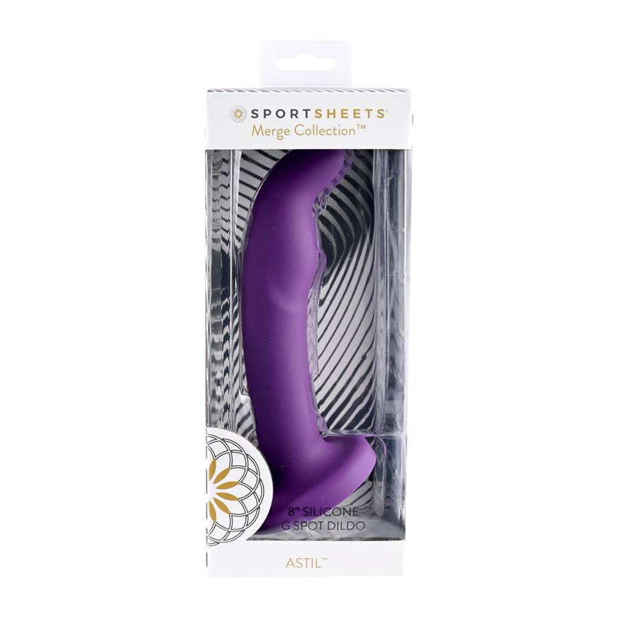 Astil 8In Silicone Dildo Dark Purple - Image 3