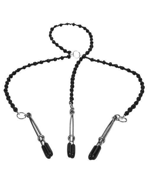 Steamy Shades Y-Style Deluxe Beaded Nipple Clamps - Image 2