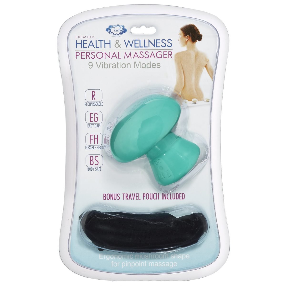 CLOUD 9 HEALTH & WELLNESS TEAL PERSONAL MUSHROOM MASSAGER - Image 3