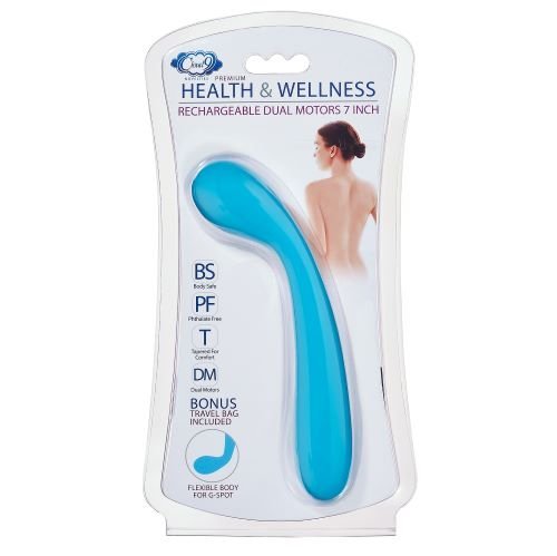 Cloud 9 Health & Wellness Rechargeable G-Spot Slim 7In Dual Motors Aqua Blue - Image 2