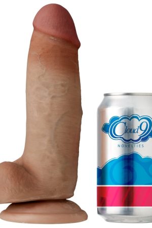 CLOUD 9 DUAL DENSITY DILDO TOUCH THICK W/ REALISTIC PAINTED VEINS & BALLS 8 IN W/