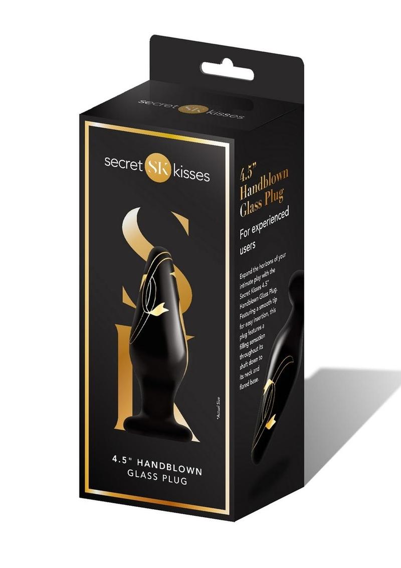 Secret Kisses 4.5In Wide Glass Plug Black & Gold - Image 2