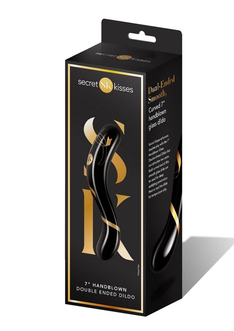 Secret Kisses 7In Double Ended Dildo Black & Gold - Image 2