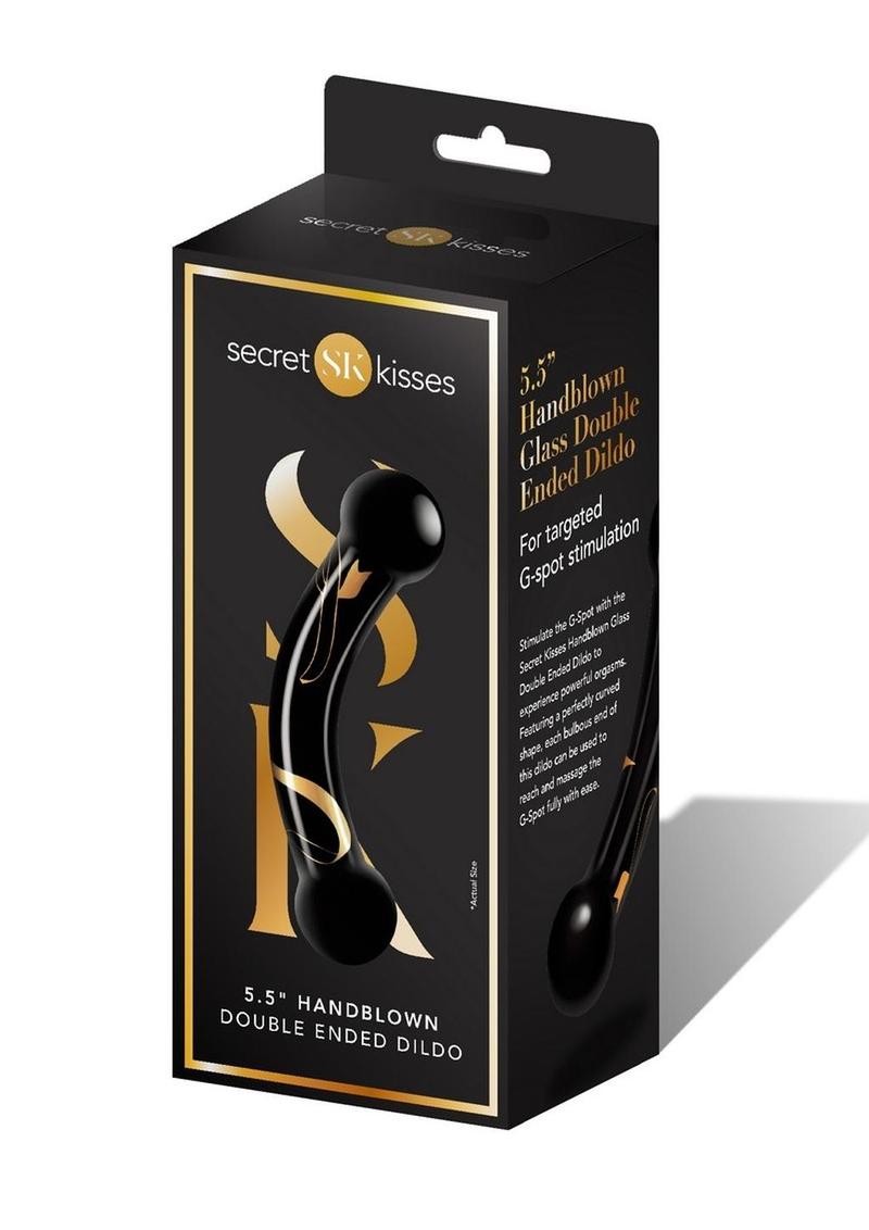 Secret Kisses 5.5In Double Ended Dildo Black & Gold - Image 2