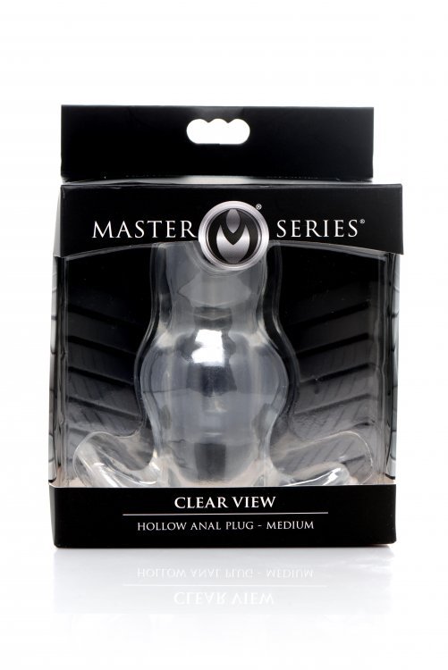 Master Series Clear View Hollow Anal Plug Medium - Image 3