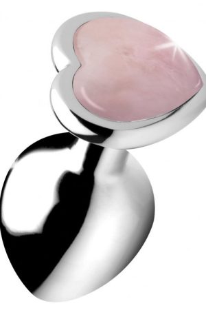 BOOTY SPARKS GEMSTONES MEDIUM HEART ANAL PLUG ROSE QUARTZ