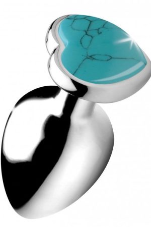 BOOTY SPARKS GEMSTONES LARGE HEART ANAL PLUG TURQUOISE