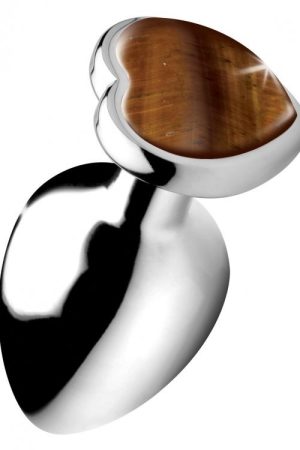 BOOTY SPARKS GEMSTONES LARGE HEART ANAL PLUG TIGER EYE