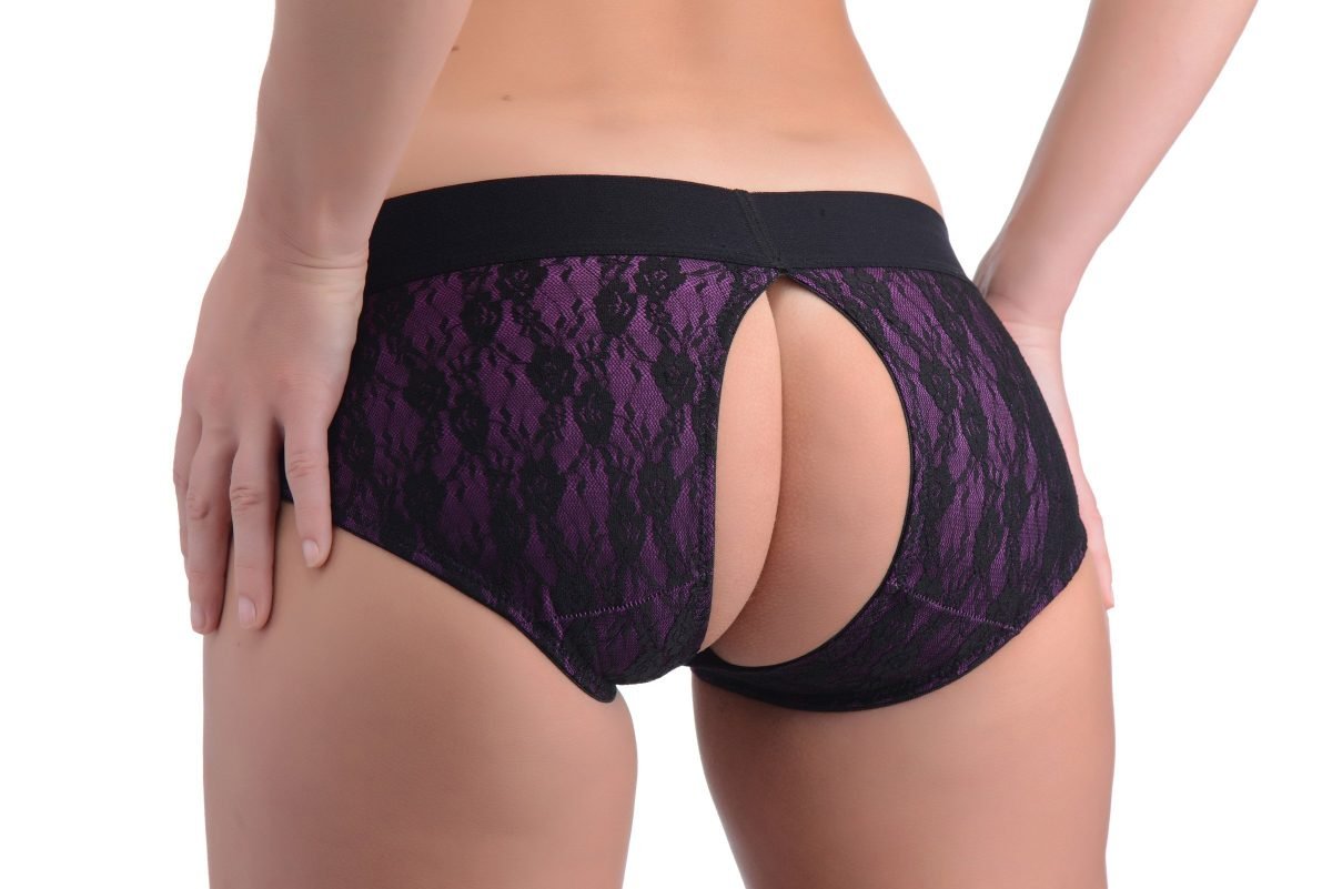 Lace Envy Pegging Set with Lace Crotchless Panty Harness and Dildo - L-XL - Image 2