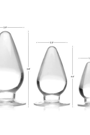 Triple Cones 3 Piece Anal Plug Set - Clear
