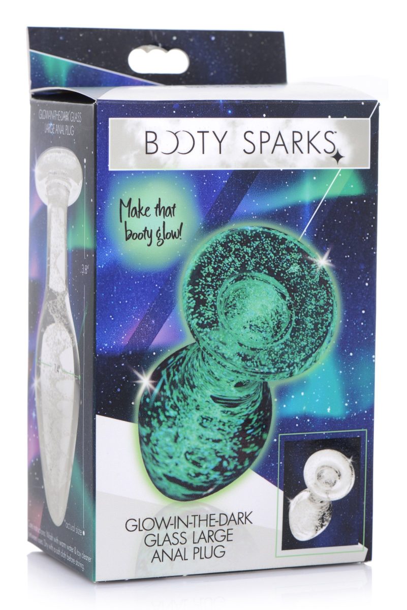 Glow-In-The-Dark Glass Anal Plug - Large - Image 5