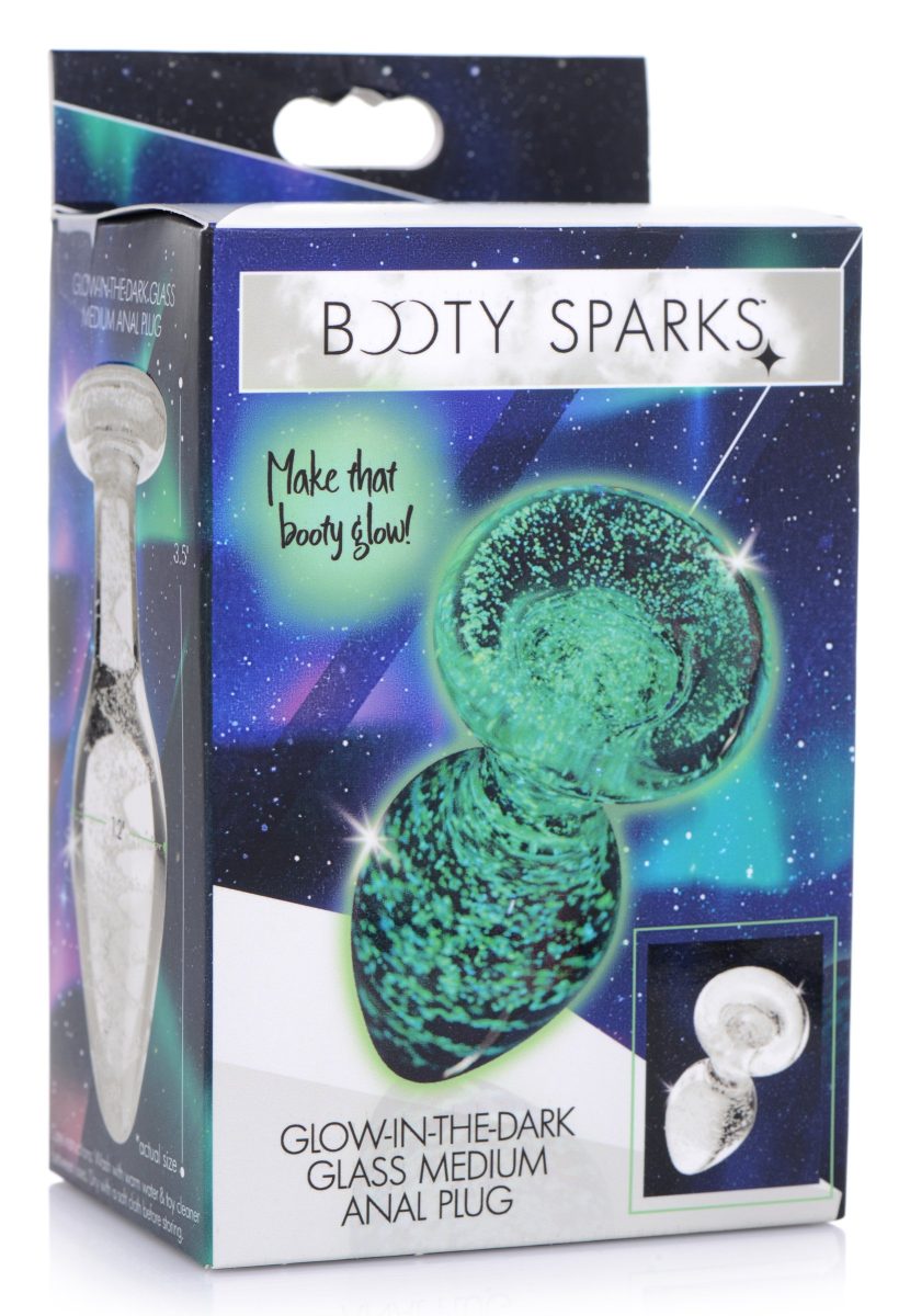 Glow-In-The-Dark Glass Anal Plug - Medium - Image 5