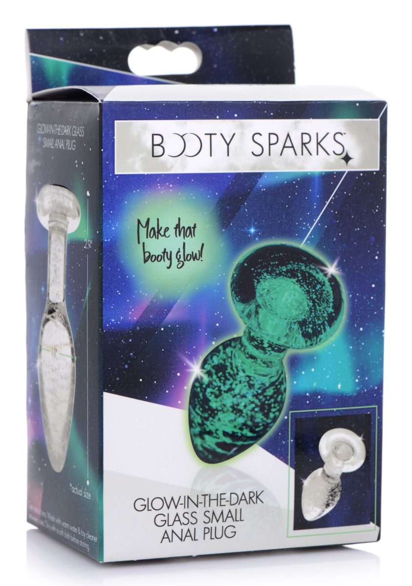 Glow-In-The-Dark Glass Anal Plug - Small - Image 5