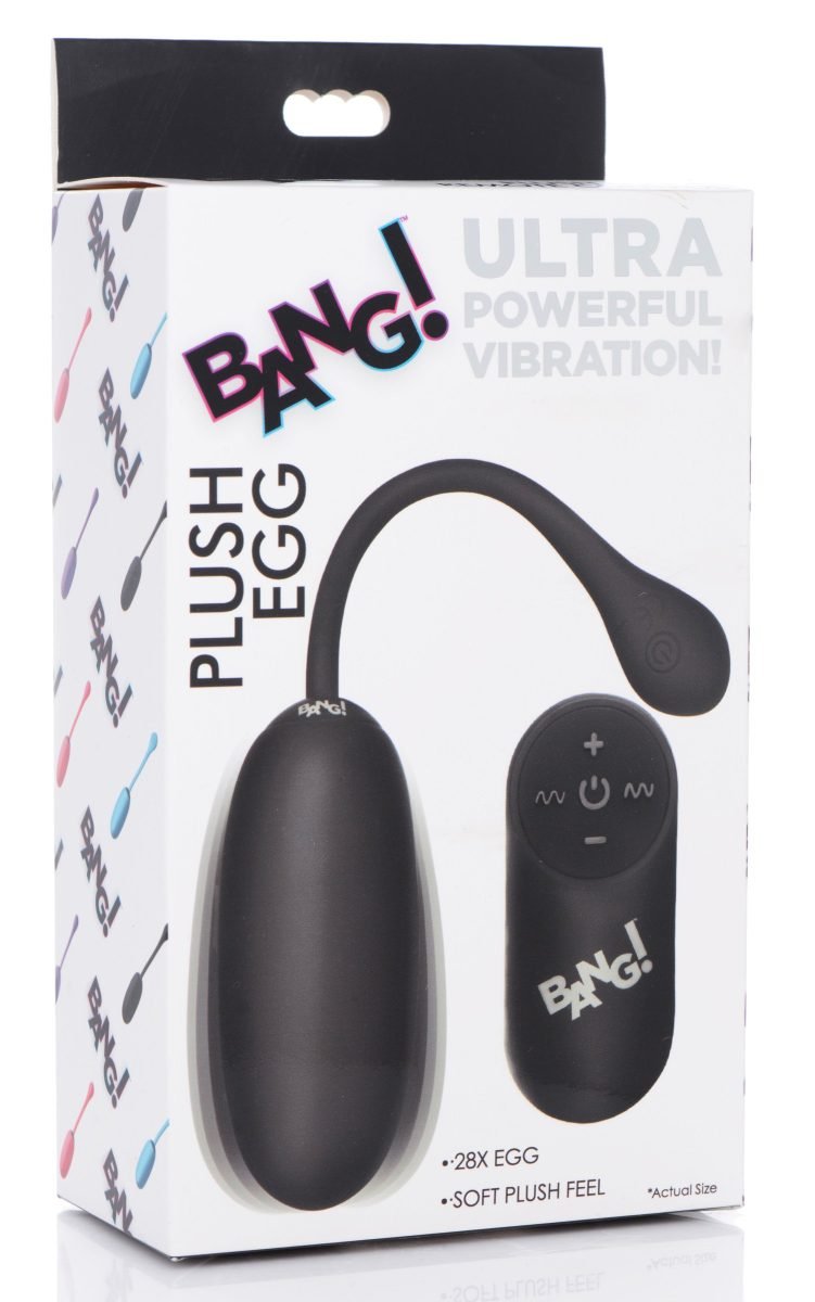 Remote Control 28X Silicone Plush Egg - Black - Image 6