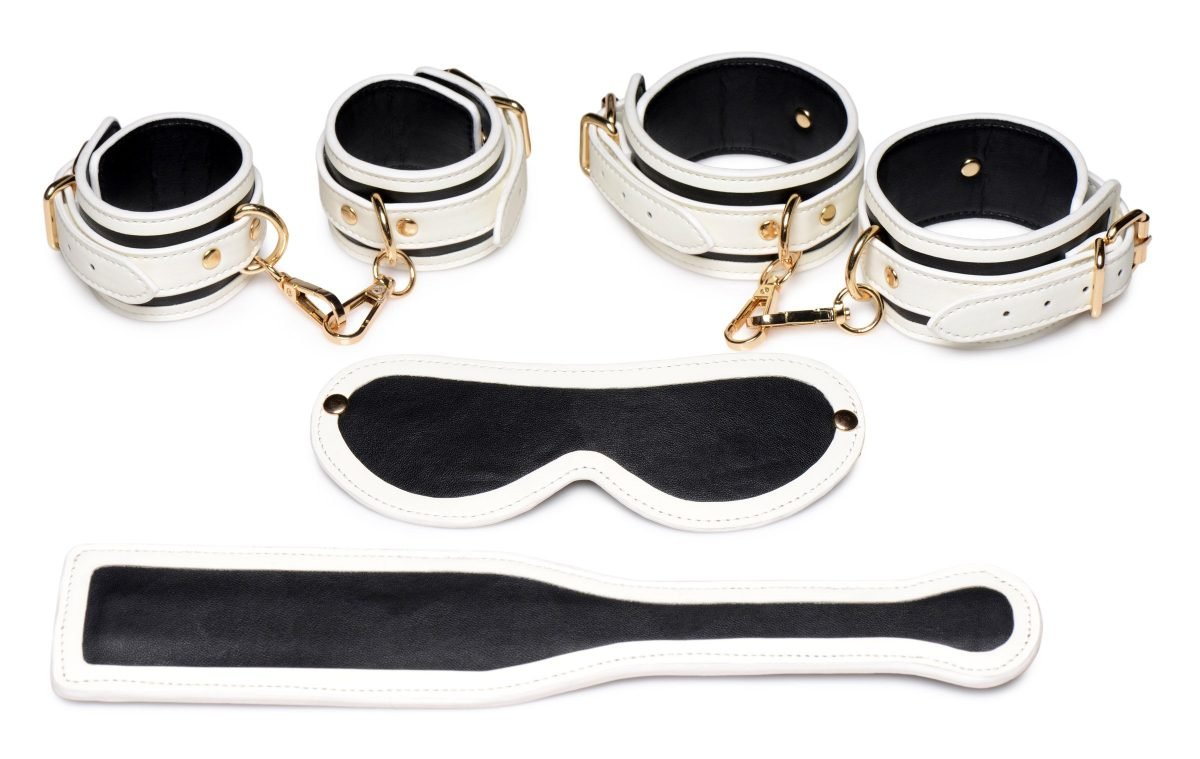 Kink in the Dark Glowing Cuffs Blindfold and Paddle Bondage Set - Image 3