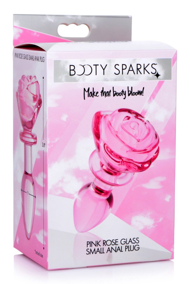 Pink Rose Glass Anal Plug - Small - Image 8