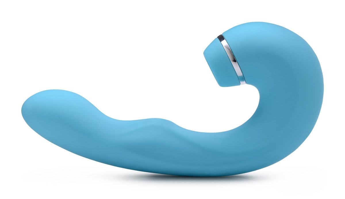 Shegasm 5 Star 10X Tapping G-Spot Silicone Vibrator with Suction - Teal - Image 3