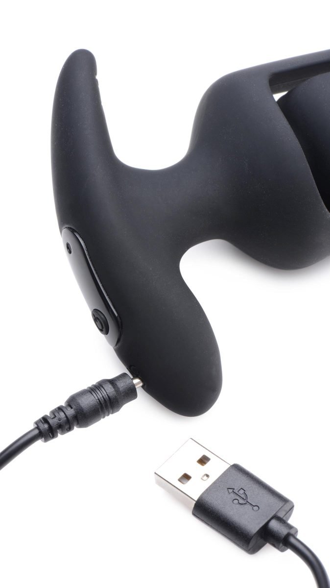 7X Vibrating Hollow Silicone Anal Plug - Image 6