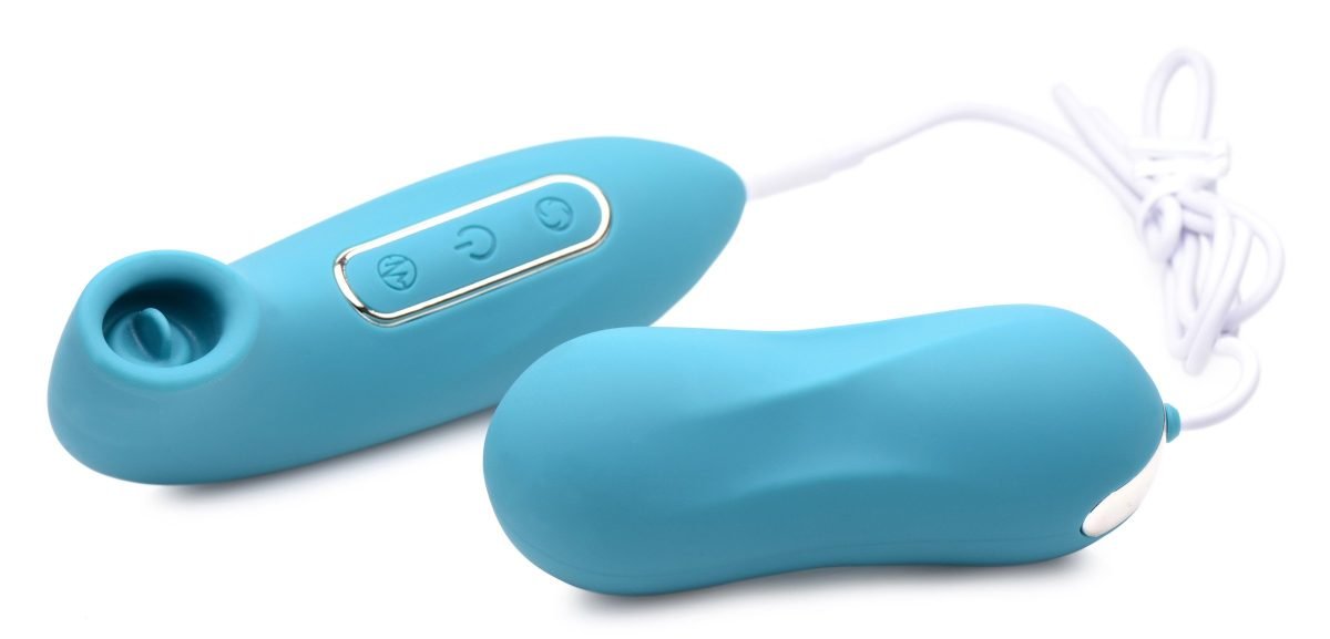 Entwined Silicone Thumping Egg and Licking Clitoral Stimulator - Image 3