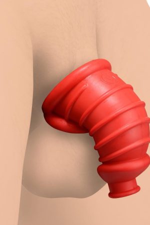 Red Chamber Silicone Chastity Cage