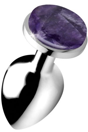 Genuine Amethyst Gemstone Anal Plug - Large