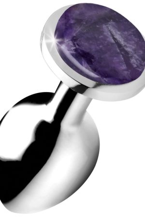 Genuine Amethyst Gemstone Anal Plug - Medium