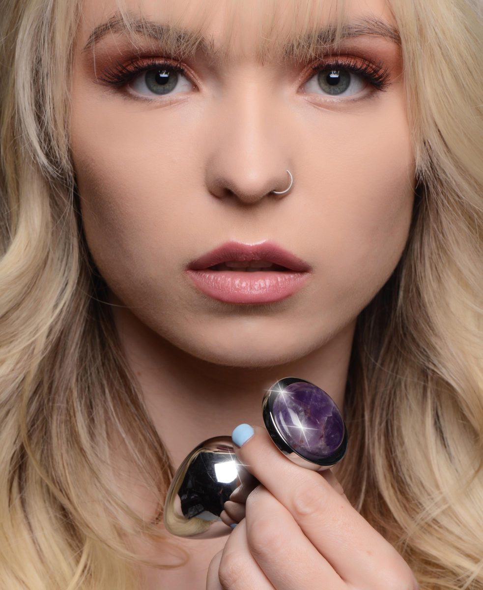 Genuine Amethyst Gemstone Anal Plug - Medium - Image 7