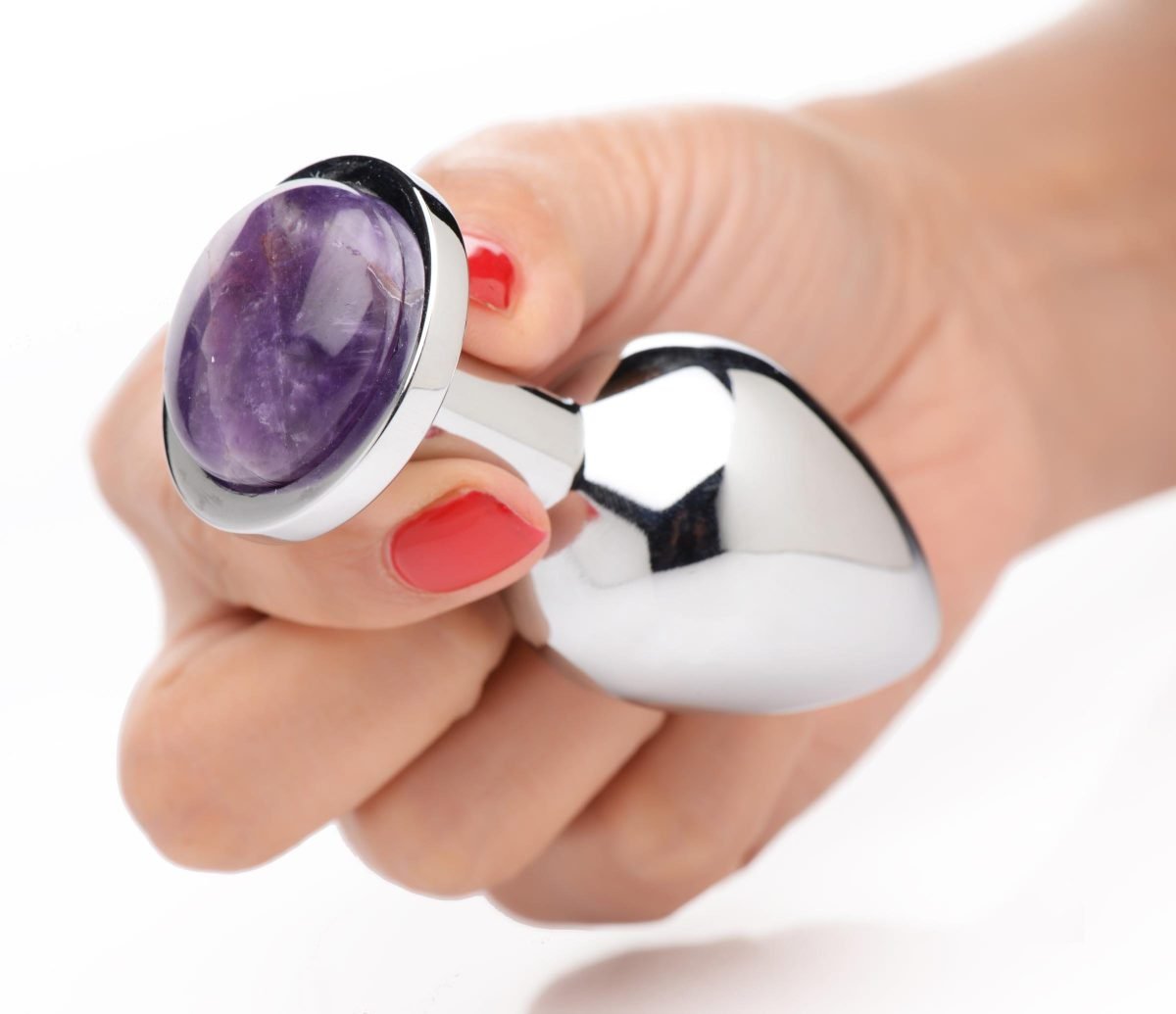 Genuine Amethyst Gemstone Anal Plug - Medium - Image 4