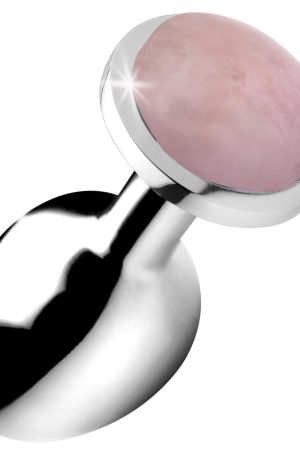 Authentic Rose Quartz Gemstone Anal Plug - Medium