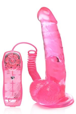 7.5 Inch Suction Cup Vibrating Dildo - Pink
