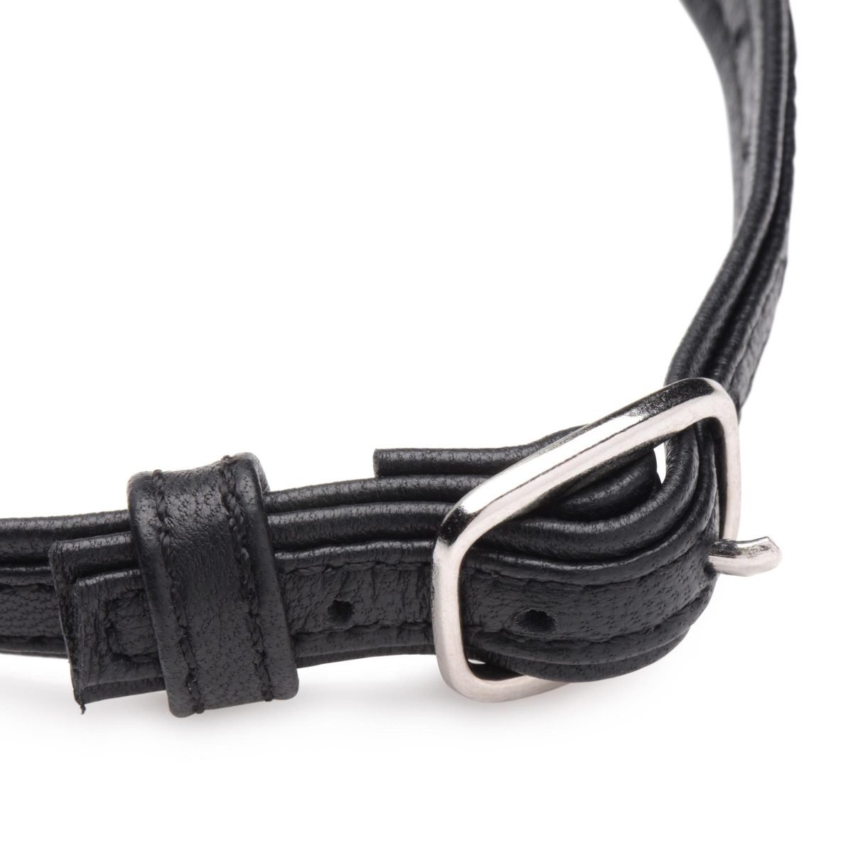 Heart Lock Leather Choker with Lock and Key - Black - Image 5