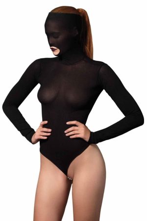 Opaque Masked Teddy with Beaded G-String
