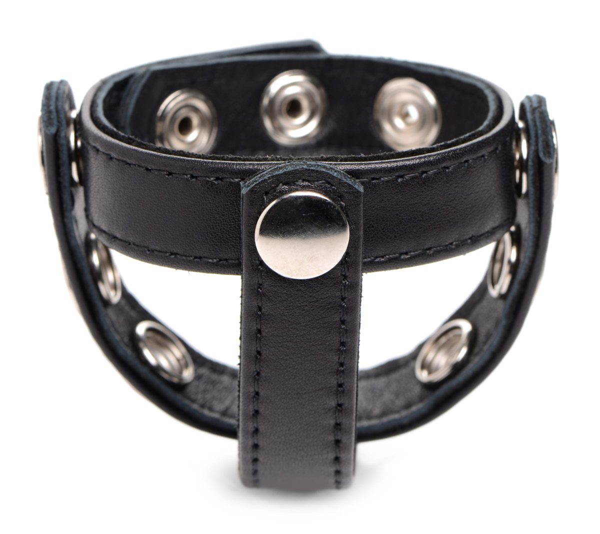 Leather Snap-on Cock Harness - Black - Image 2